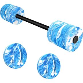 29.3’’Aquatic Exercise Equipment Swim Barbell High Density EVA Foam Swim Dumbbell with Water Exercise Discs Aquatic Fitness Equipment for Adults