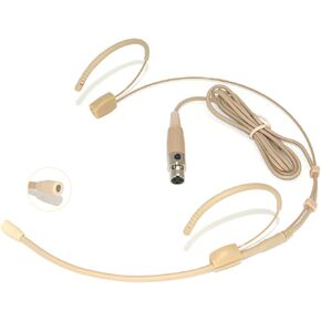 Microphone Headset Double Over Ear Earset Headworn Mic Condenser Omnidirectional Compatible with AKG Wireless System Bodypack Transmitter Mini XLR TA3F Plug