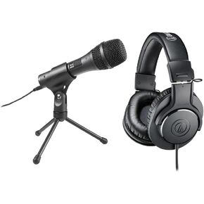 Audio-Technica AT-EDU25 Working and Learning from Home Pack with AT2005USB Cardioid Dynamic USB/XLR Microphone and ATH-M20x Headphones
