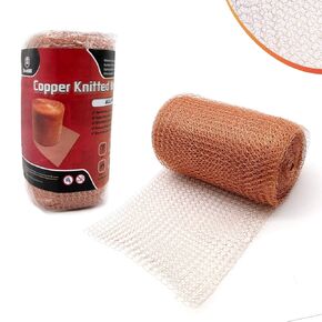MAISHI Copper Knitted Mesh Roll - 5" x 32ft, Flexible & Porous Copper Wool Blend Hardware Cloth for Gap and Hole Blocking, Rodent, Pest, and Snail Control, EMI/RFI Shielding, Crafts, and Sealing Gaps