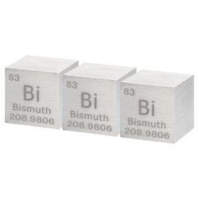 uxcell 3 Pcs Bismuth Cube, 1 Inch High Density Metal Element Cube Metal Density Cube for Chemical Elements Collection Science Education Experiment Application, Silver