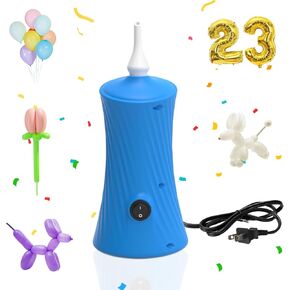 AXHJ Balloon Pump Electric Air Pumps for Long Balloons, Electric Air Balloon Pump, Balloon Inflator for Foil Twisty Animal Balloons in Birthday Party for Decorations, Sky Blue