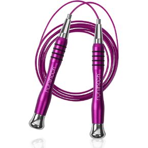 Speed Jump Rope Weighted Jump Rope for Men High Speed Jump Rope with Self Locking No Screws Design 360 Degree Rotation Silicone Textured Non Slip Includes 2 Speed Cables for Crossfit Training