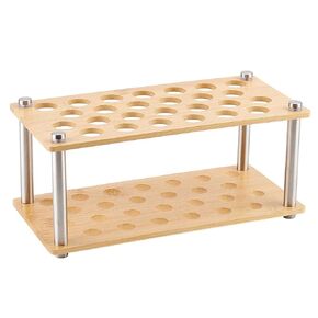 AHANDMAKER Test Tube Rack, 26 Holes Lab Test Tube Holder for 21.5mm Diameter Test Tubes, Lab Test Tube Rack for Scientific Experiments, Wood Spice Rack Organizer