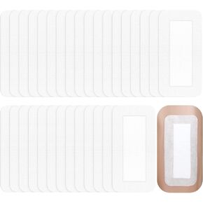 30 Pieces Bordered Gauze Island Dressing Wound Bandage Sterile Adhesive Gauze Pads Patches Post Shower Breathable Borders Individually Packed Pouches Tapes (4 x 8 Inch)