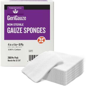 4x4 Gauze Pads Non Sterile - 200 Gauze Pads for Medical Facilities, Wound Care, and First Aid - 8 Ply