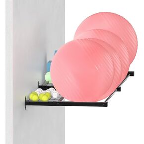 Exercise Ball Holder Wall Mount - 2.1m With Mesh Medicine Ball Rack Yoga Ball Holder Organizer For Garage Sports Ball Storage For Stability Ball Yoga Blocks Tennis Ball Baseball Basketball Holder