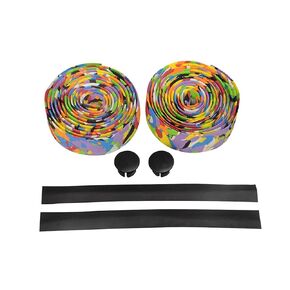 JIANWEI Bike Handlebar Tape - 2 Roll Self Adhesive EVA Touring Bicycle Handlebar Tapes, Soft Cycling Handlebar Grip Wraps with End Plugs for Handles, Road Bike Bar Wrap(Multicolor)