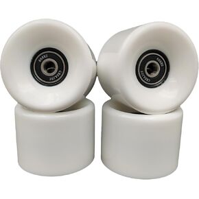 Skateboard Wheels 60mm 95a with Bearings, Set of 4 (White)