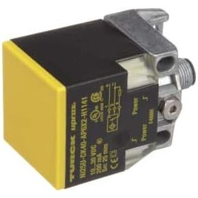 TURCK NI25U-CK40-AP6X2-H1141 W/BS2.1 Proximity Sensor, 25mm Range, Square 40mm H, 3 Wire NO, PNP, Non-Flush, M12 Male Conn