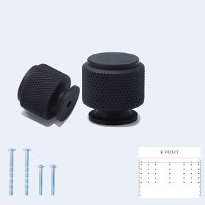 10 Pack Black Knurled Cabinet Knob Matte Black Drawer Knobs Knurled Knob Cabinet Pulls Modern Knobs for Cabinets and Drawers Kitchen Cabinet Handles Decorative Hardware for Dresser