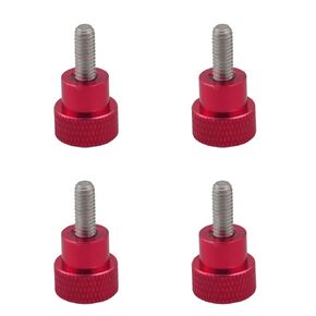 6pcs M4 Aluminum Knurled Twist Handle Bolt-Red 10mm Round Flat Head Screws Stainless Steel Hand Screws Threaded High Head Knurled Thumb Screws Knobs