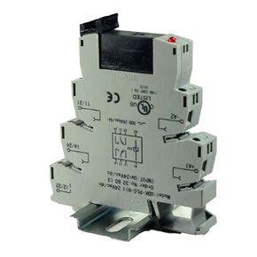 ASI ASI328013 Pluggable DPDT Relay with DIN Rail Mounted Screw Clamp Terminal Base, 6 amp, 250 VAC Rating, 24 VAC/DC Coil