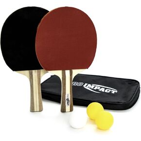 Pro Impact Table Tennis Ping Pong Beginner Set Includes 2 Paddles, 3 Balls and a Cover