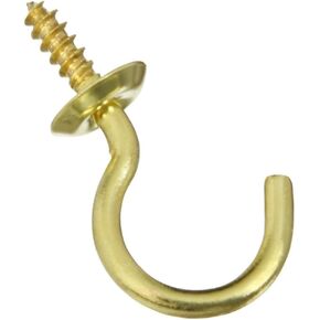 National Hardware N119-669 V2021 Cup Hooks in Solid Brass, 5 pack