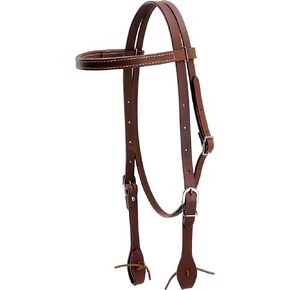 Jeereal Pro Tack Browband Headstall for Horses Western | Premium Heavy Oiled Harness Leather