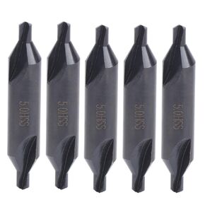 FLEXMAN 5Pcs Center Drill Bits Set, High Speed Steel Self Centering Door Hinge Drill Bit Set for Bench Drills, Milling Machines, Machining Centers