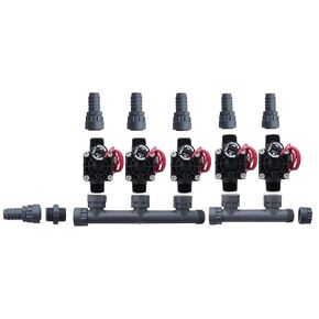 Hunter PGV101-MM Dura Manifold Valve Kit with Flow Control - Barb PGV101G (5 Zone) (hu-dura101mm0b)