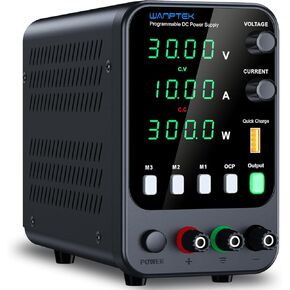 DC Power Supply Variable 30V 10A Bench Power Supply with 3 Memory Storage, Adjustable Power Supply with Output Switch/OCP Protection/USB Fast Charge /4-Digits Display