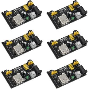 6pcs 3.3V/5V Dual Output Power Module MB-102 Power Supply Board DC Regulated Module for Arduino
