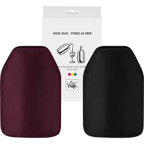 Wine Cooler Sleeve Duo Pack - Perfect for Wine & Champagne Lovers, Multicolor with Classic Black & Rich Burgundy, Stretchable, Flexible, Durable Design, Champagne Chiller - Velfli