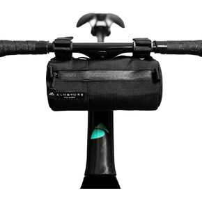 Simple Bar Bag – Midnight Black | Soft-Shell Bike Handlebar Bag with Waterproof Zipper & Adjustable Straps | Lightweight Bicycle Handlebar Bag, Compatible with Road, Gravel & MTB Bikes