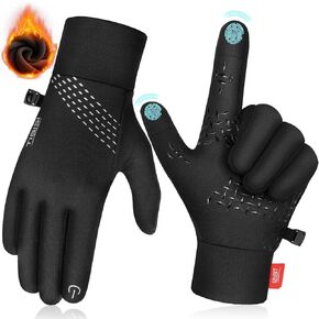 Thermal Gloves for Men Women, Winter Gloves Windproof Anti-Slip Lightweight, Warm Gloves Soft Stretchy Touch Screen Splash-Proof Snow Gloves Running Gloves for Driving Riding Cycling Hiking Walking
