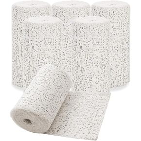 6 Pack Plaster Cloth Rolls 6" x 15ft Plaster Bandages Plaster of Paris Bulk Plaster Strips for Hobby Craft, Mask Making, Scenery Art, Belly Cast, Body Casts