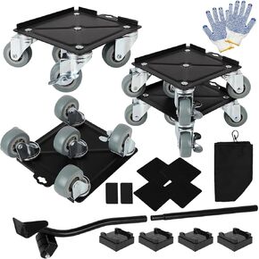 Upgrade Large Furniture Dolly, Furniture Movers with 5 360° Rotation Wheels and Brake, Maximum Load 3306LBS, Furniture Moving Tools for Heavy Furniture Sofa Cabinet Refrigerator