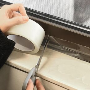 Window Weather Sealing Tape 2 Inch x 22 Yards, Window Isolation Tape for Winter Block Draft Cold Air Dust Rain Seal Gap, No Residue, 2 Inch x 22 Yards, Transparent