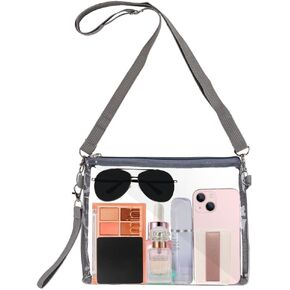 Clear Crossbody Bag Stadium Approved Clear Bag with Adjustable Straps Purse for Concerts Sports Events