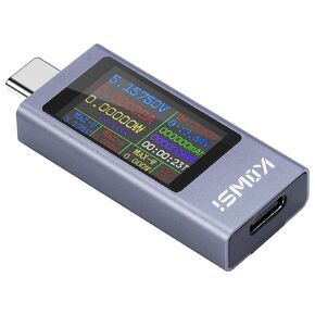 Type-C Tester Power Meter, 4-30V 0-12A Digital Multimeter, Colour OLED Large Screen Type-C Interface Voltage and Current Tester Meter, Tester for Charger Power Bank Capacity Detector (1.06" OLED)