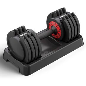 Adjustable Dumbbell 55LB Single Dumbbell 5 in 1 Weight Dumbbell with Anti-Slip Metal Handle, Perfect for Full Body Workout Fitness