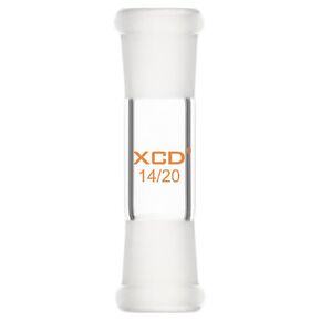 Borosilicate Glass Straight Adapter with 14/20 Ground Outer Standard Taper Joints for Laboratory Lab Supply