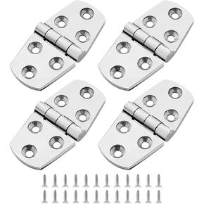 316 Stainless Steel Boat Hatch Hinges,3 inch x 1-1/2 inch (76 x 38mm) Polished Marine Hinge,Marine Boat Hatch Heavy Duty Hinges with Screws,for Boats, Yachts, Doors, Deck,Windows, Cabinets (4 Pack)