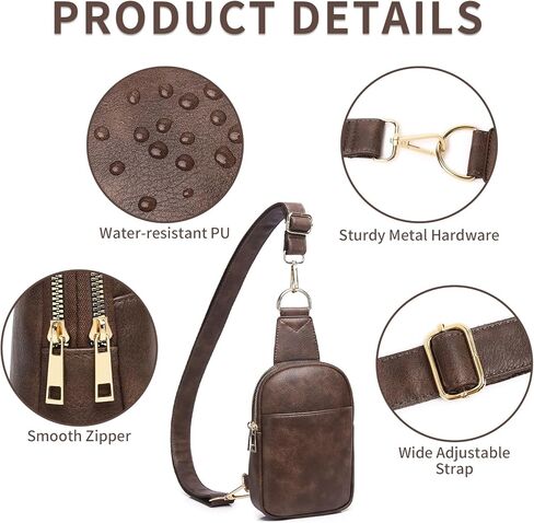 qOECI Fanny Pack للنساء والرجال في كل مكان حقيبة حزام مع 5 جيوب بسحاب، حقائب كروس من جلد البولي يوريثان للنساء حقيبة خصر عصرية عصرية وأشرطة قابلة للتعديل عبر الجسم حقيبة سفر على الصدر in Kuwait