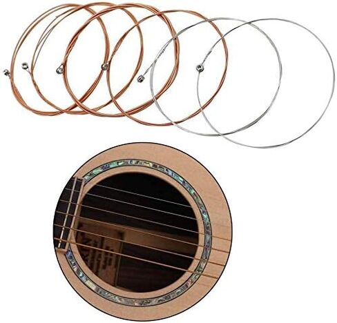 مجموعة أوتار جيتار صوتية مكونة من 6 أوتار، 6 قطع أوتار جيتار صوتية بديلة للجيتار الشعبي سلسلة فولاذية فوسفور برونزية خفيفة للغاية مجموعة صوتية برونزية خفيفة - ذهبي، فضي in Kuwait