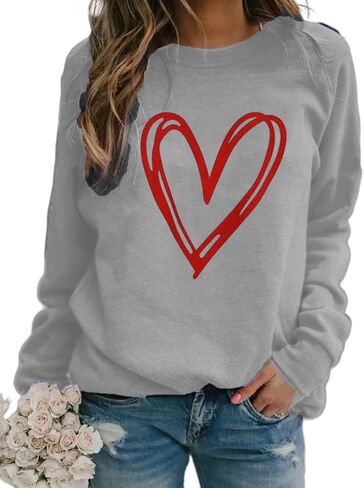 Women's Crewneck Sweatshirts Casual Comfy Long Sleeve T-Shirts Basic Solid Pullover Tops in Saudi Arabia
