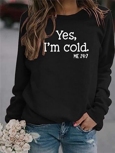 Women's Crewneck Sweatshirts Casual Comfy Long Sleeve T-Shirts Basic Solid Pullover Tops in Saudi Arabia