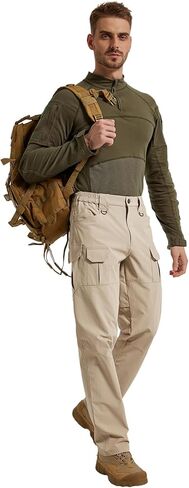 Men's Quick Dry Cargo Pants Water Resistant Tactical Pants Lightweight Stretch Outdoor Work Hiking Pants in Kuwait