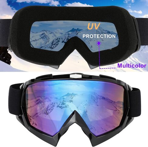 Ski Goggles-2 Pack Over Glasses Snow Snowboard Goggles- Anti-fog Anti-UV Protection Wide View for Men Women Adult in Kuwait