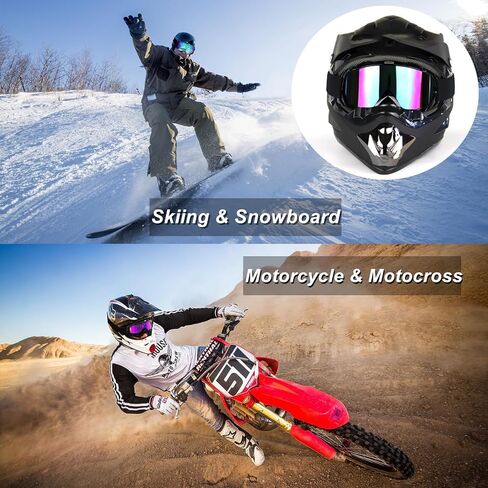 Ski Goggles-2 Pack Over Glasses Snow Snowboard Goggles- Anti-fog Anti-UV Protection Wide View for Men Women Adult in Kuwait