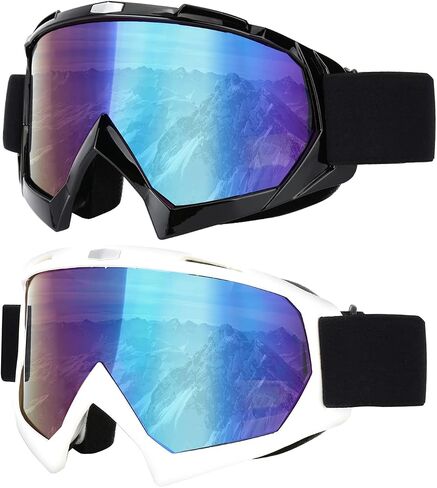 Ski Goggles-2 Pack Over Glasses Snow Snowboard Goggles- Anti-fog Anti-UV Protection Wide View for Men Women Adult in Kuwait