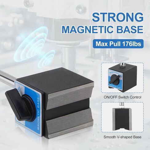 مؤشر الاتصال الهاتفي مع حامل قاعدة مغناطيسية، مؤشر اختبار الاتصال الهاتفي القابل للتعديل، مقياس الاتصال الهاتفي الاحترافي ذو الذراع الطويلة 0.01 مم / 0.001 بوصة in Kuwait