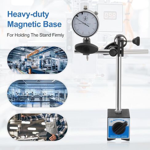 مؤشر الاتصال الهاتفي مع حامل قاعدة مغناطيسية، مؤشر اختبار الاتصال الهاتفي القابل للتعديل، مقياس الاتصال الهاتفي الاحترافي ذو الذراع الطويلة 0.01 مم / 0.001 بوصة in Kuwait