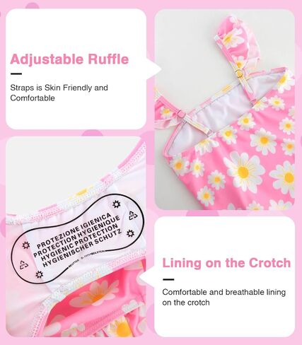 DAXIANG Girls One Piece Ruffle Strap Swimsuit Quick Dry Mermaid Swimwear Beach Sport Bathing Suit for Toddler Kids 4-11 Years in Saudi Arabia