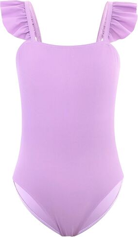 DAXIANG Girls One Piece Ruffle Strap Swimsuit Quick Dry Mermaid Swimwear Beach Sport Bathing Suit for Toddler Kids 4-11 Years in Saudi Arabia
