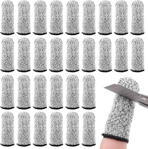 Finger Cots Cut Resistant Protector, 30 Pcs Finger Covers Anti-Slip Reusable Gloves Finger Sleeve Protectors Cut Resistant Finger Cots Protection for Kitchen Work Sculpture in Saudi Arabia