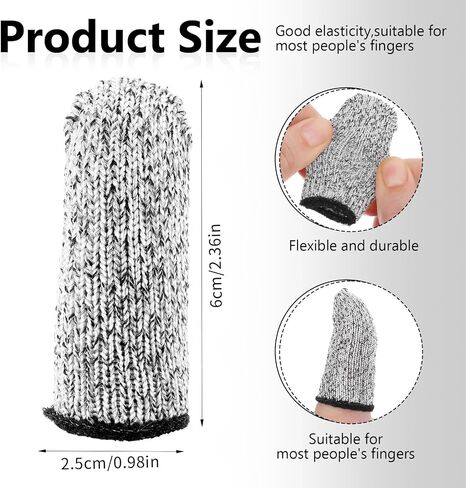 Finger Cots Cut Resistant Protector, 30 Pcs Finger Covers Anti-Slip Reusable Gloves Finger Sleeve Protectors Cut Resistant Finger Cots Protection for Kitchen Work Sculpture in Saudi Arabia
