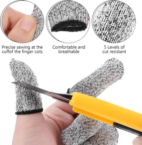 Finger Cots Cut Resistant Protector, 30 Pcs Finger Covers Anti-Slip Reusable Gloves Finger Sleeve Protectors Cut Resistant Finger Cots Protection for Kitchen Work Sculpture in Saudi Arabia